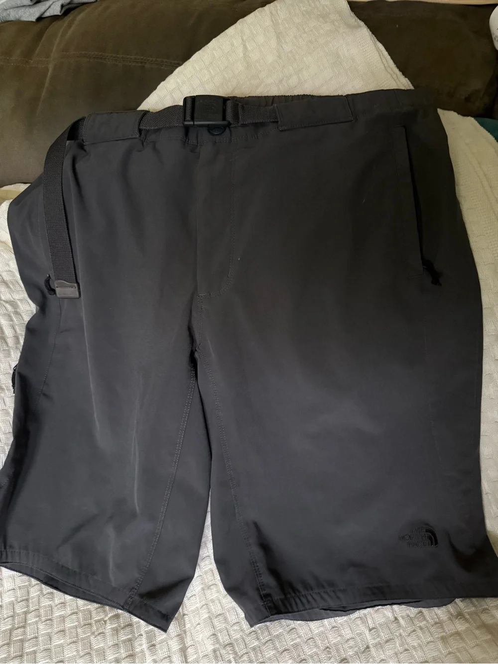 The North Face Men's Black Hybrid Outdoor Shorts with Integrated Belt
